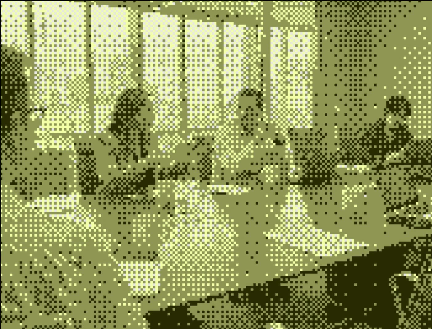 Dithered meeting room.