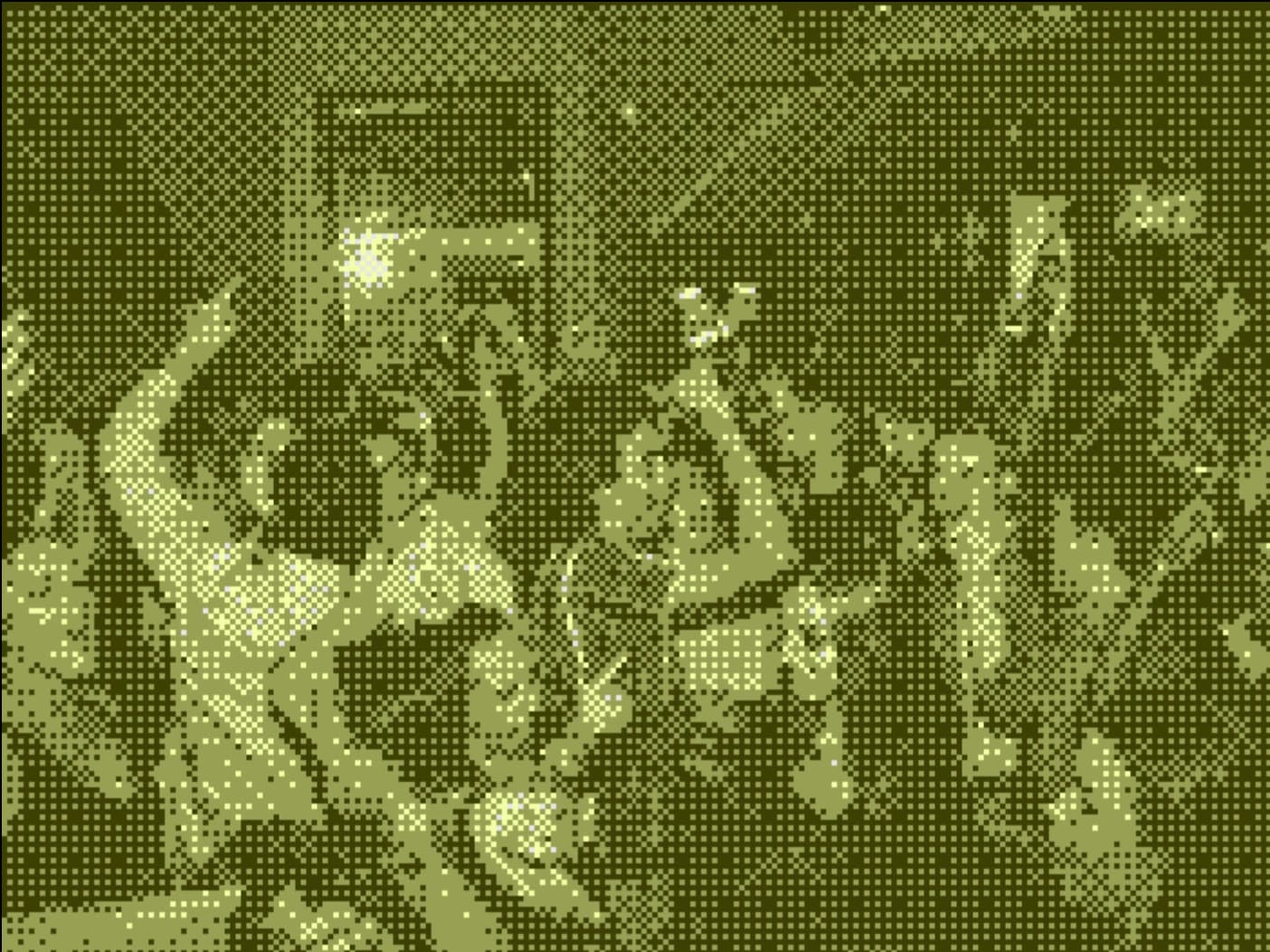 Dithered crowd in a club.